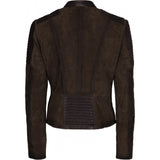 ONSTAGE COLLECTION Biker Suede Jacket Brown Suede