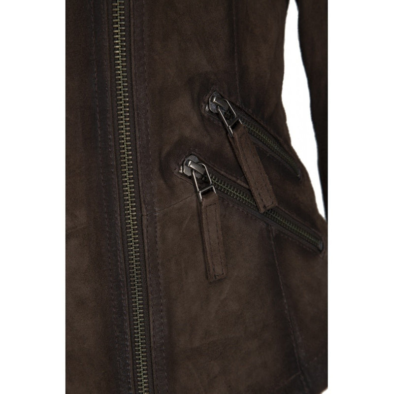 ONSTAGE COLLECTION Biker Suede Jacket Brown Suede