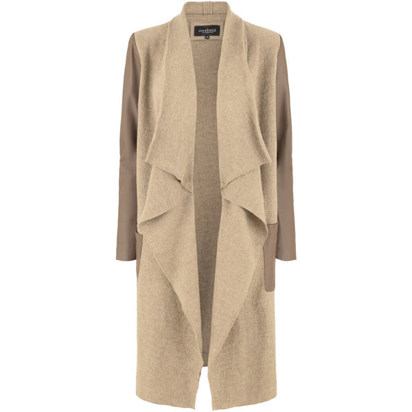 ONSTAGE COLLECTION Cardigan Wool/Leather Cardigan Beige Melange