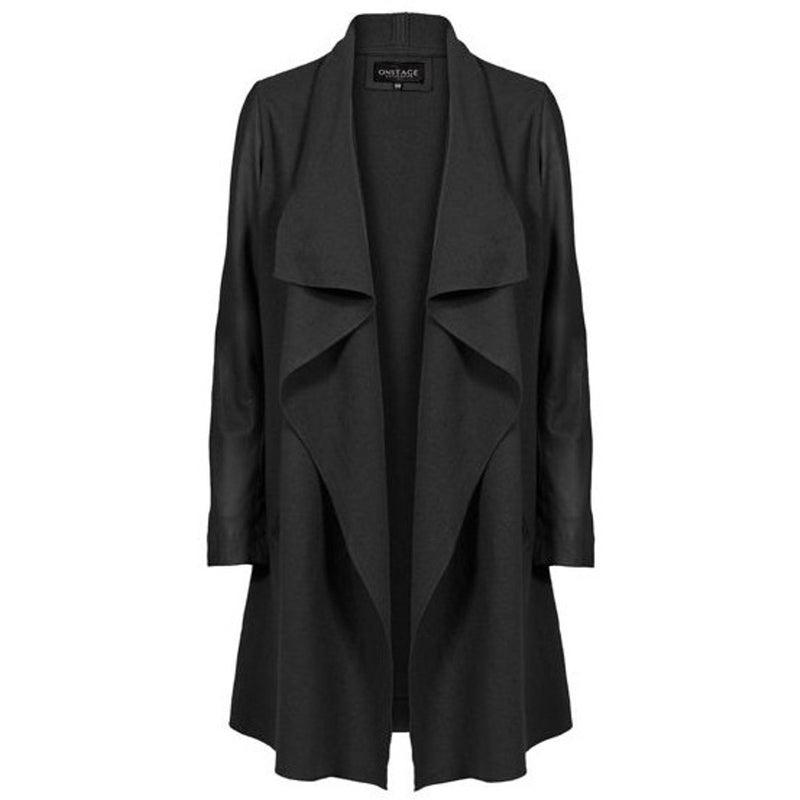 ONSTAGE COLLECTION Cardigan Wool/Leather Cardigan Black/Black