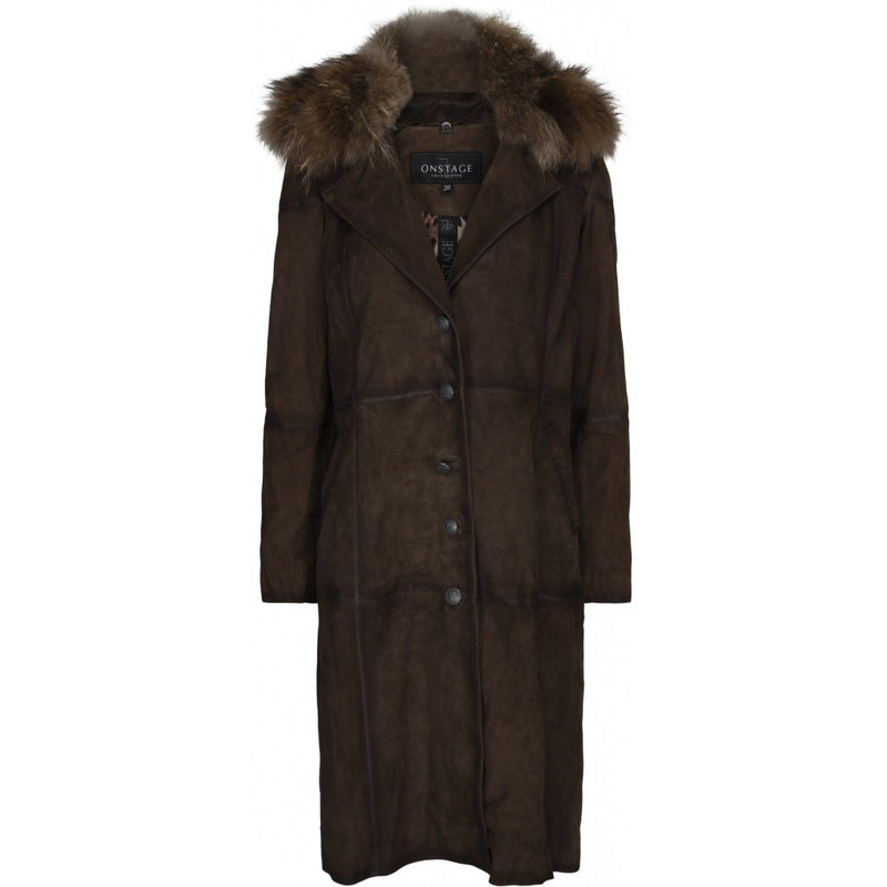 ONSTAGE COLLECTION Coat Suede Coat Coat Brown Suede