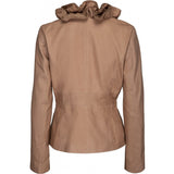 ONSTAGE COLLECTION Leather Jacket with ruffles Jacket Tostado