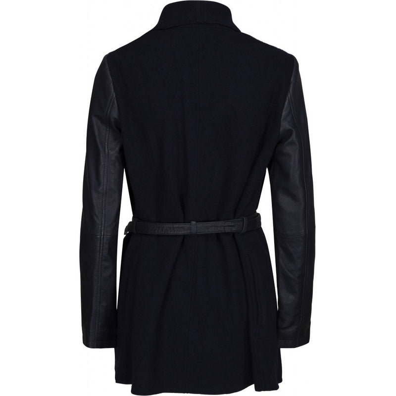 ONSTAGE COLLECTION Leather/Wool Jacket Jacket Navy