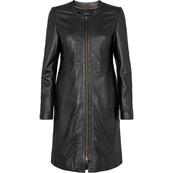 ONSTAGE COLLECTION Leather coat Coat Black