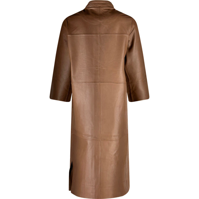 ONSTAGE COLLECTION Long Dress Coat Dress Marron Lamb Feather