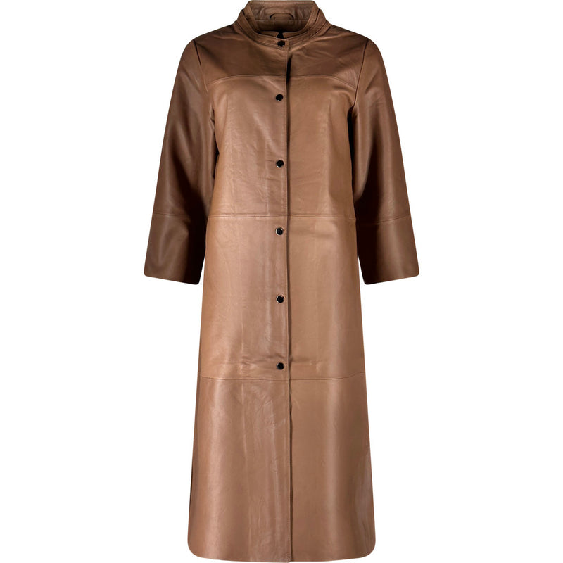 ONSTAGE COLLECTION Long Dress Coat Dress Marron Lamb Feather