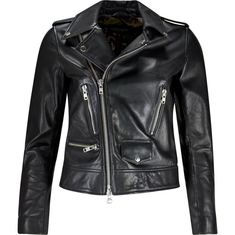 ONSTAGE COLLECTION Plain Biker Jacket Black