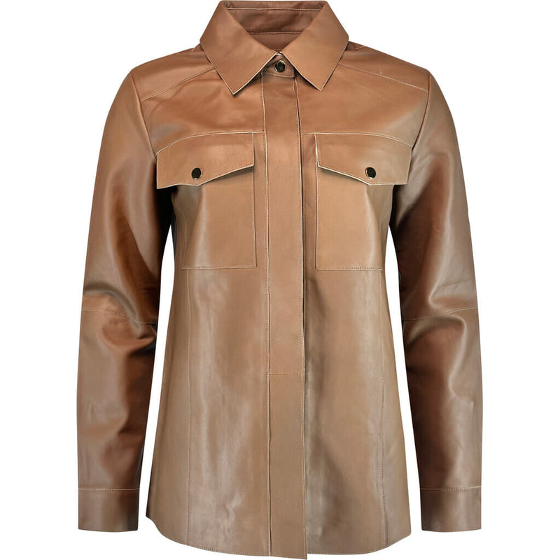 ONSTAGE COLLECTION Leather Shirt Shirt Marron
