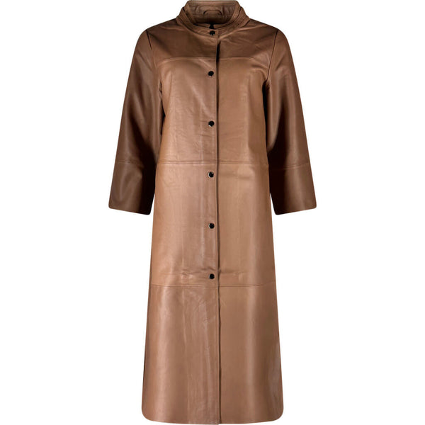 ONSTAGE COLLECTION Long Dress Coat Dress Marron Lamb Feather